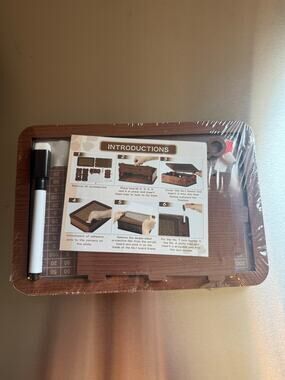 DIY Wooden Storage Box Assembly Kit Clear Acrylic Window Erasable Marker Lock